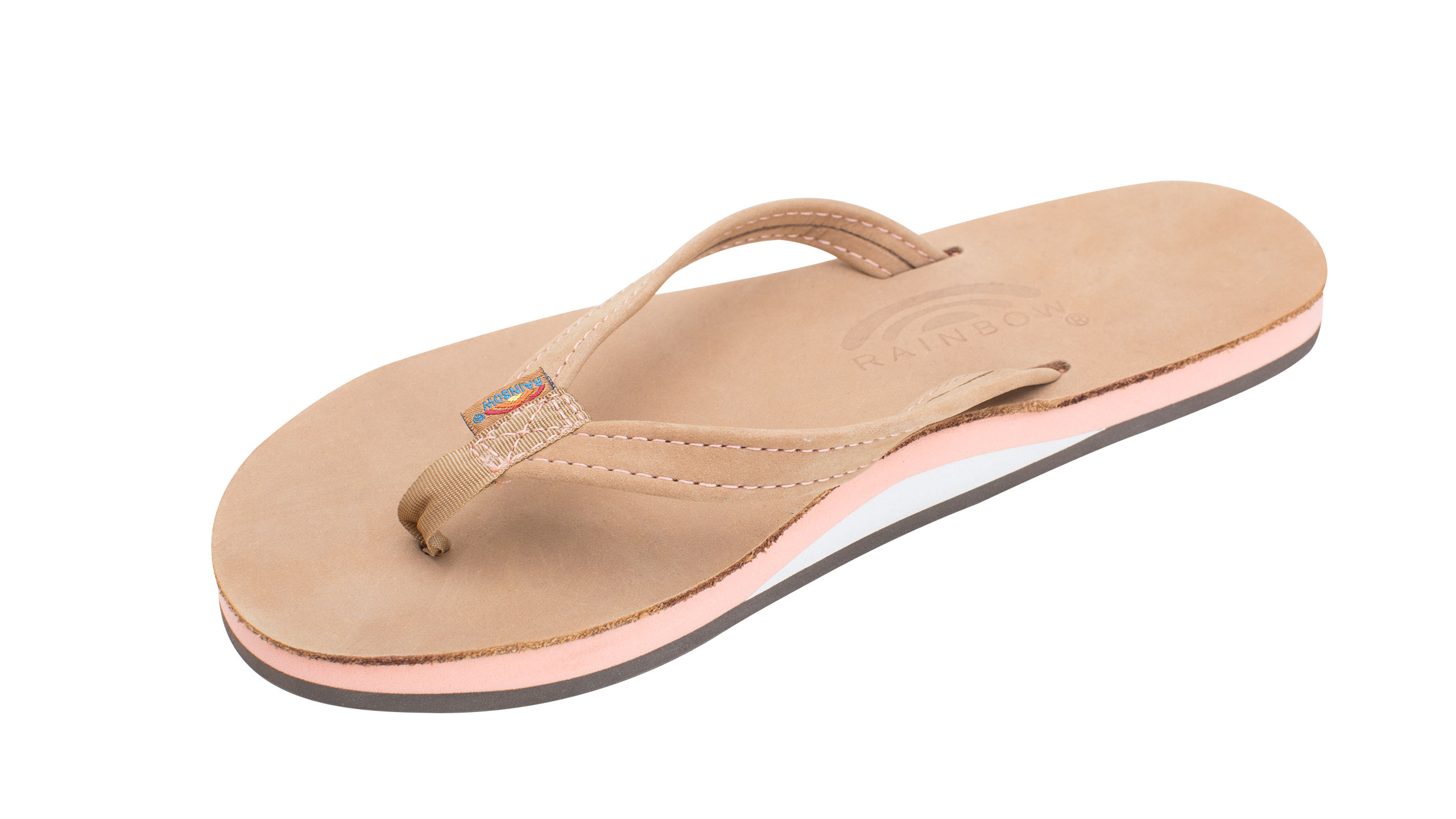 single layer premier leather with arch support and a narrow strap