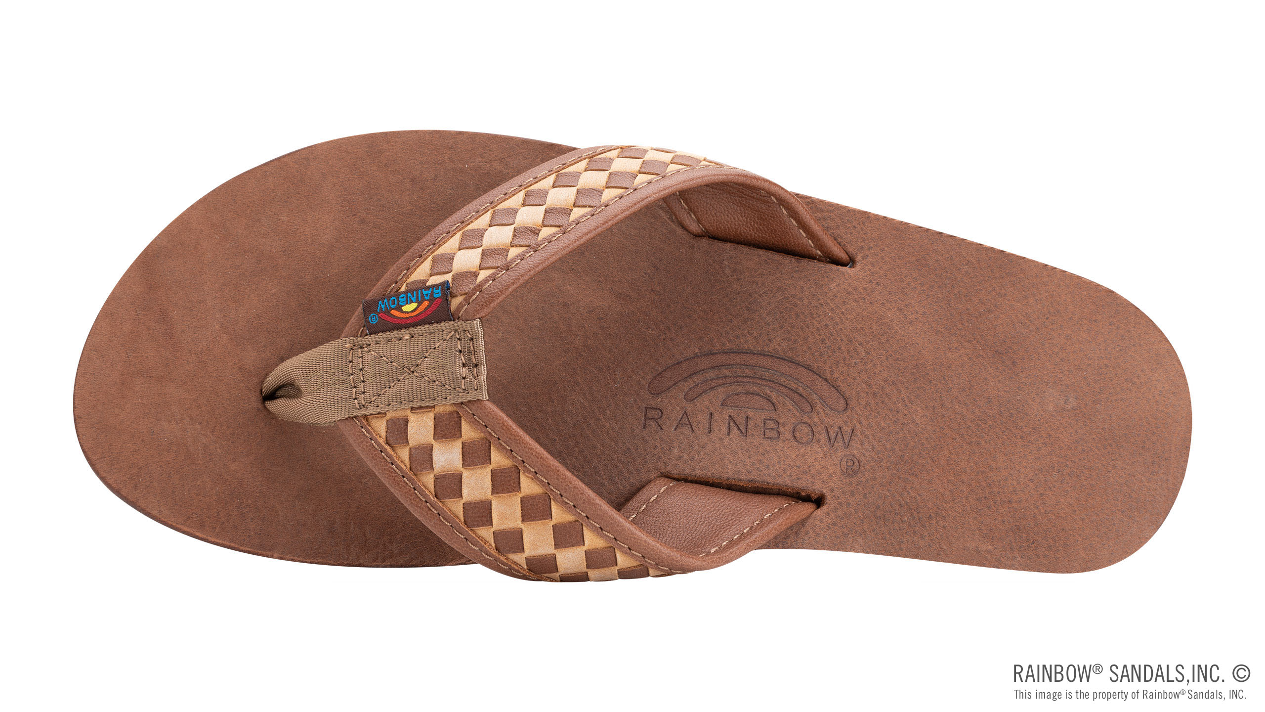  Rainbow Sandals Mens Luxury Leather - Single Layer Arch  Support, Buckskin, Mens size S / 7.5-8.5