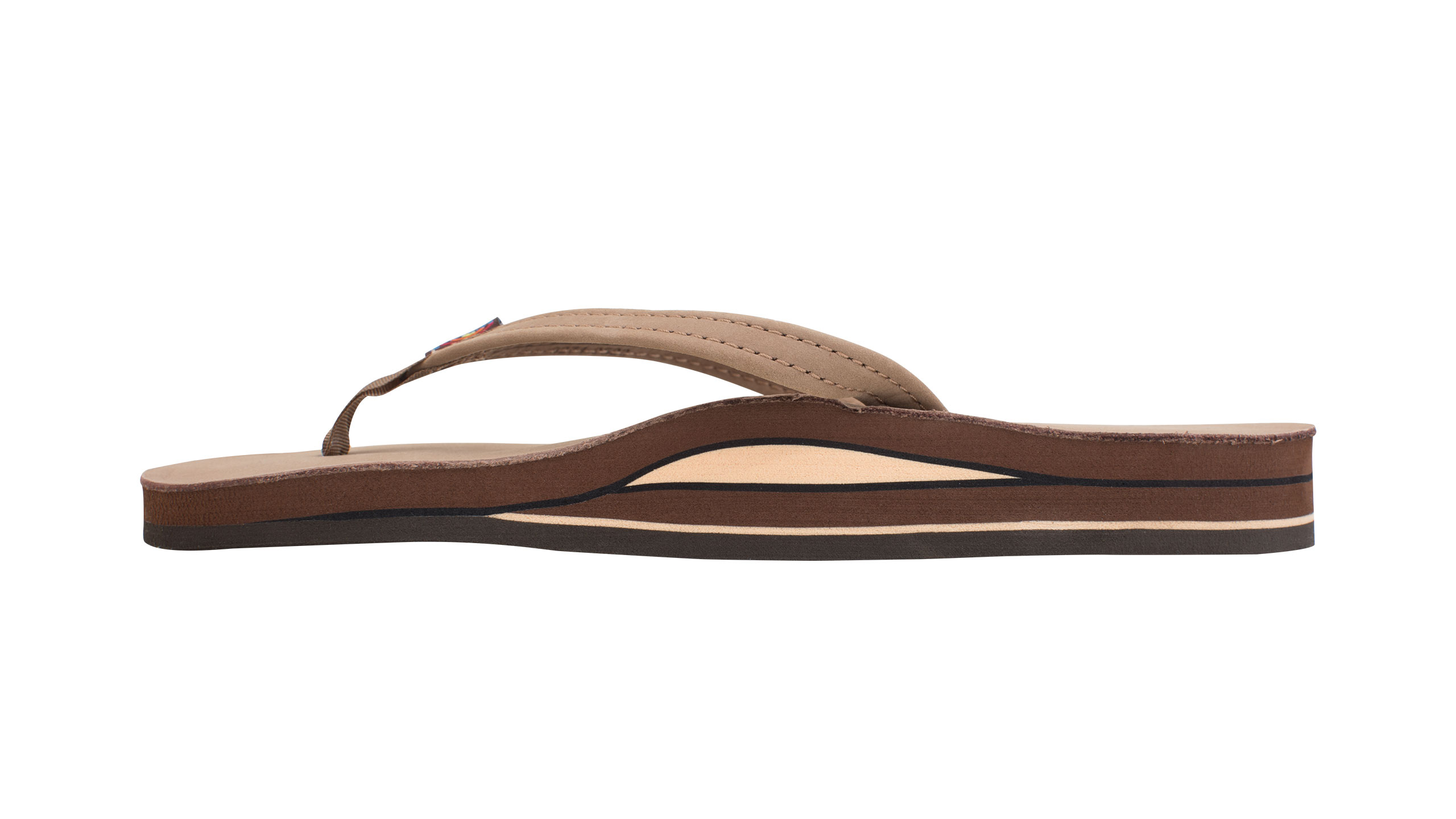 rainbow sandals women's double layer narrow strap