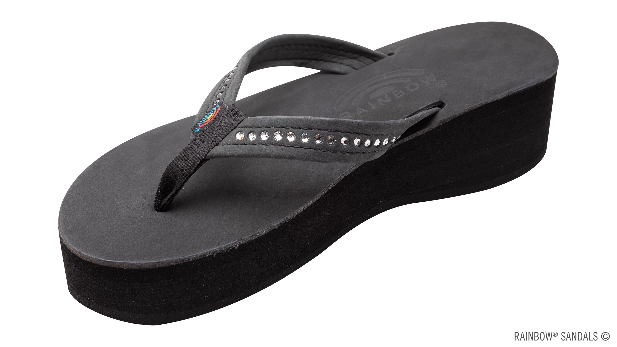 rainbow flip flops with crystals