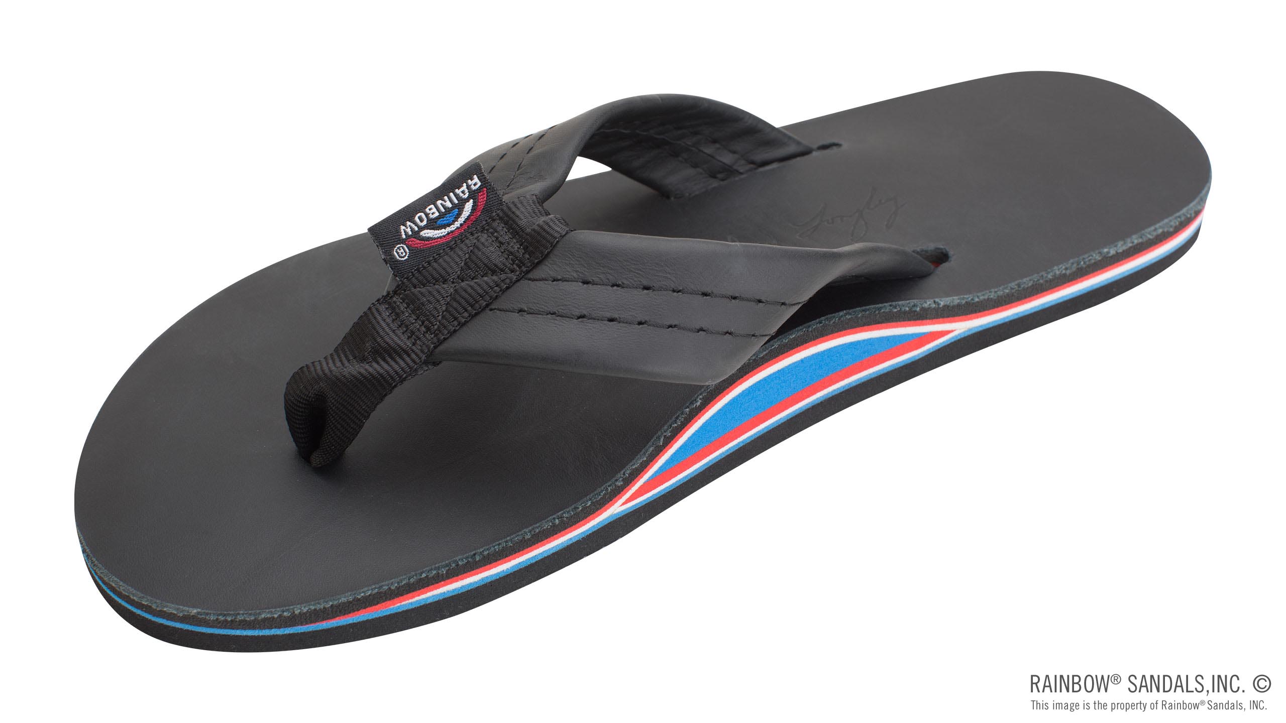 The Americana - Women's Single Layer Classic Leather Red White & Blue Mid  Sole with a 1