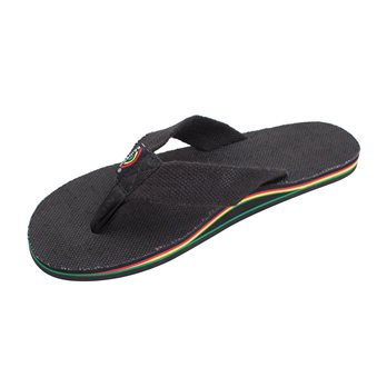 black hemp rainbow sandals